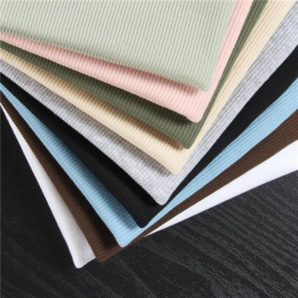 Womens Scoop Neck Ribbed T Shirt Slim Fit Short Sleeve Knit Stretchy Top - Picture 6 of 7